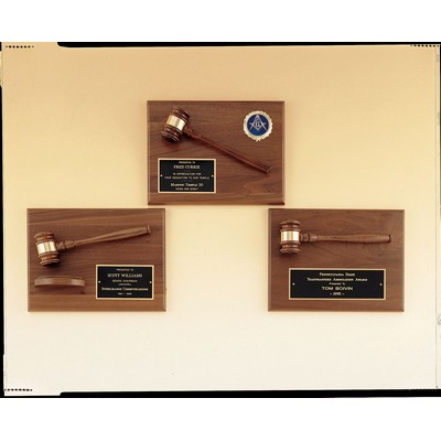 American Walnut Plaque & Gavel w/ Activity Insert (9"x12")