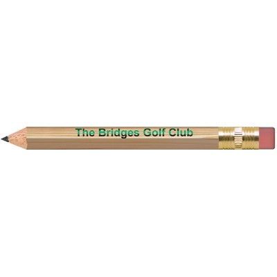 Natural Lacquered Hexagon Golf Pencils with Erasers