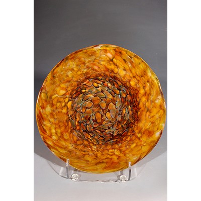 Amber Art Glass Rondelle w/o Stand (9"x9")