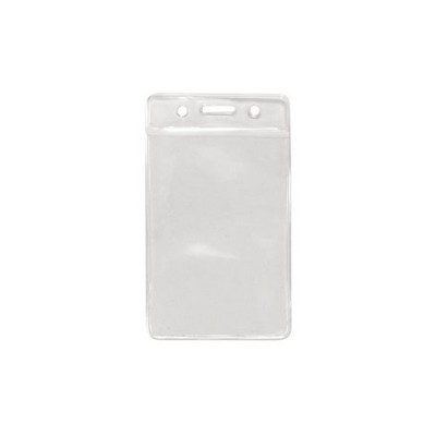 Horizontal Top Load Color Bar Badge Holder - Clear (3.75"x2.63")