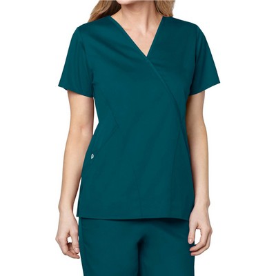 WonderWink® Women's WonderWork Mock Wrap Scrub Top