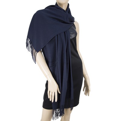 Navy Blue Pashmina Shawl with a Softer than Cashmere Feel