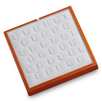 33 Ring Clip Tray w/Gold Maple Wood Border