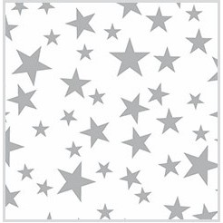 Silver Stars on White Precious Metals Tissue Paper