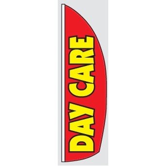 8' Poly-Knit Stock Feather Flag (Daycare w/Red Background)