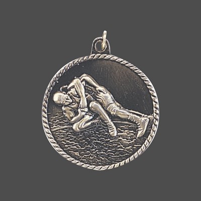 2" Gold Wrestling High Relief Medal