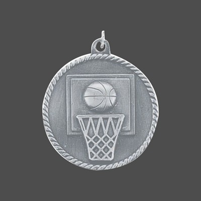 2" Silver Basketball Medal
