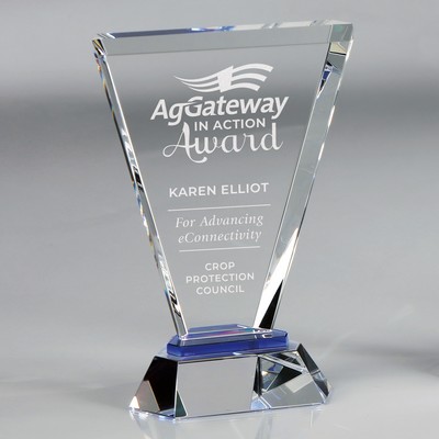 Vortex Blue - Small optical crystal award