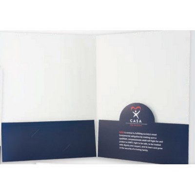 Sculptured Pockets® Folder w/Center Round Tab & Off Center Business Card Slit
