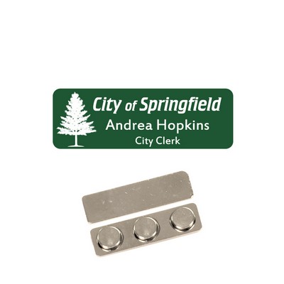 Name Badge Green Plastic - 1x3 laser engrave to white. No Minimums