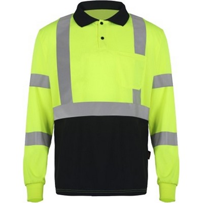 Class 3 Lime Green Long Sleeve Polo Shirt