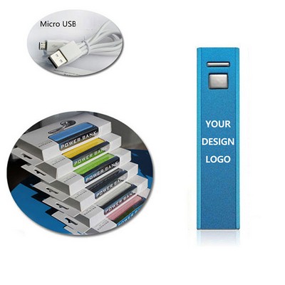 Aluminum 1800 Mah Power Bank Charger With Cord
