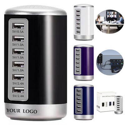Universal 6 USB Ports Desktop Charging Station Hub