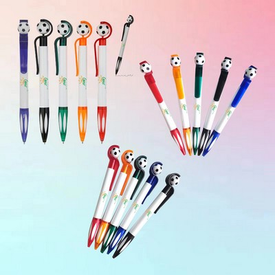 Soccer Ballpoint Pen with Rubber Grip