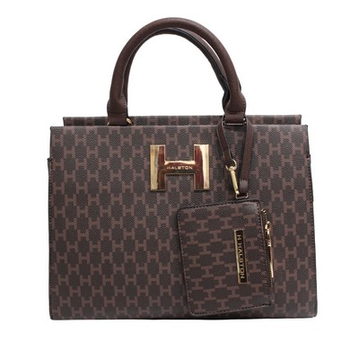Halston Luggage Logo Satchel Bag