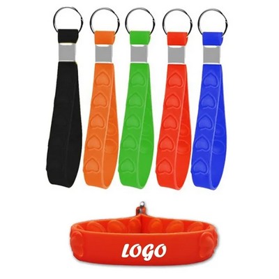 Stress Reliever Keychain Silicone Bracelet