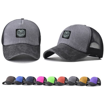 Washed Cotton Soft Mesh Trucker Cap