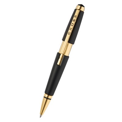Edge™ Matte Black Lacquer with Gold PVD Appointments Rollerball Pen