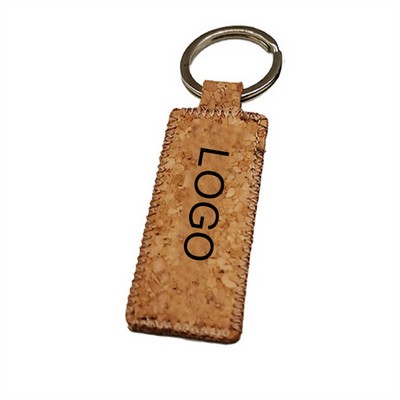 Cork Rectangle Keychain