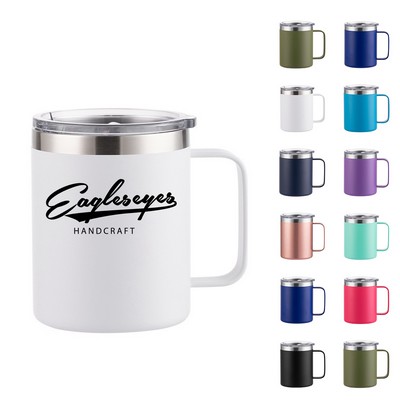 12oz Vacuum Insulated Steel Coffee Mug with Lid and Handle