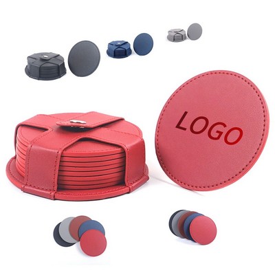 Stylish Leather Coaster Set