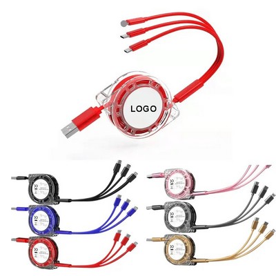 Universal 3 in 1 retractable USB Charging Cable