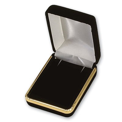 Arthur Velour Metal Pendant Box w/Gold Trim