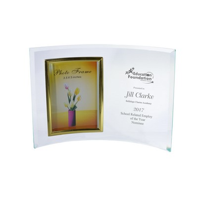 Curved Glass Vertical Crescent Award (10"x7")