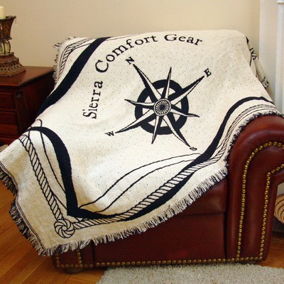 Custom 2-Layer CottonWeave™ Throw Blanket, USA-made. Size L.