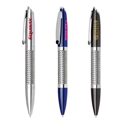 Twist Action Ball Pen w/Chrome Accents