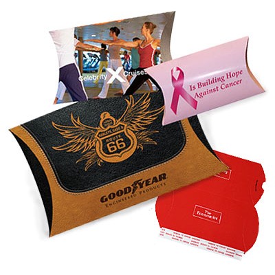 Four Color Custom Lip-N-Tape Pillow Box (3 9/16"x2 1/2"x3/4")