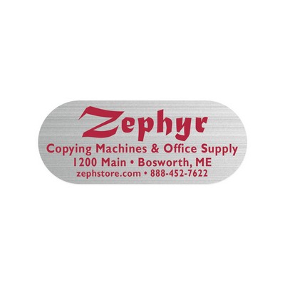 Idento® Identification Decal | Oblong | 1" x 2 1/2" | Brushed Chrome Poly