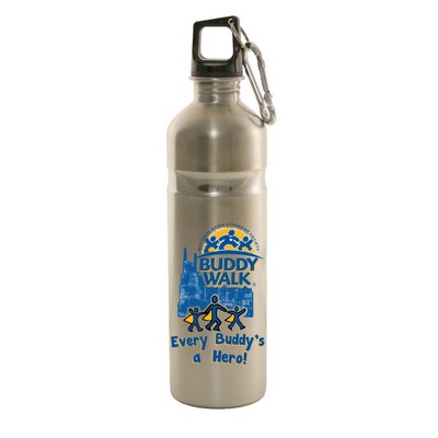 Silver Hydration Bottle w/Carabiner