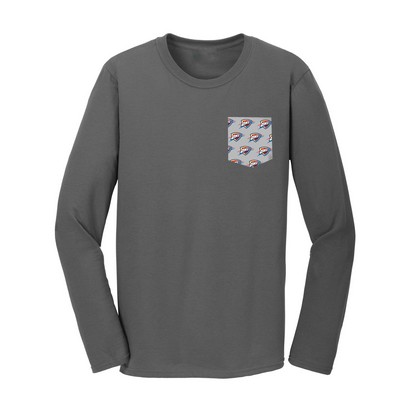 Ladies Long Sleeve Everyday Tee with Customizable Pocket