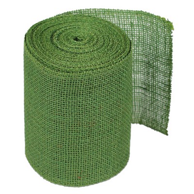 6" Green Burlap Jute Ribbon