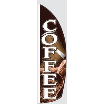 12' Poly-Knit Stock Sharkfin Flag (Coffee)