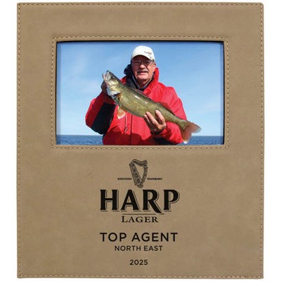 Leatherette Frame Holds 4 x 6, Light Brown