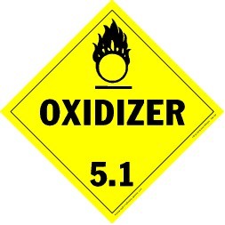 Oxidizer Polycoated Tagboard Placard - 10.75" x 10.75"
