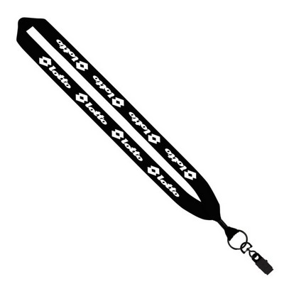 1" Cotton Lanyard with Metal Crimp & Metal Bulldog Clip