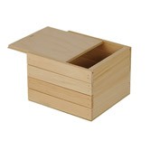 Slat Wall Box w/Flush Slide Lid, White Pine