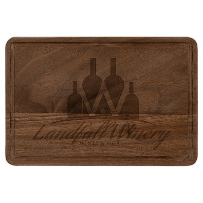 9" x 6" Walnut Cutting Board with Drip Ring