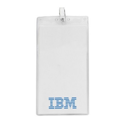 4" x 8" Printed Oversized Vertical Vinyl Pouch with Bulldog Clip