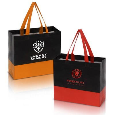 Laminated Non-Woven Two-Toned Tote Bag (12.5" X 4" X 11")