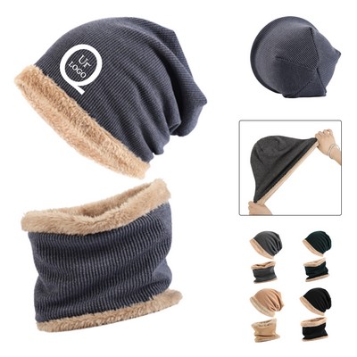 Winter Knitted Hat And Scarf Set