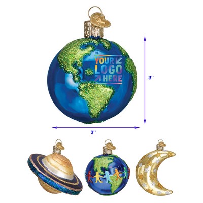 Planet Earth Outer Space Gifts Glass Blown Ornaments