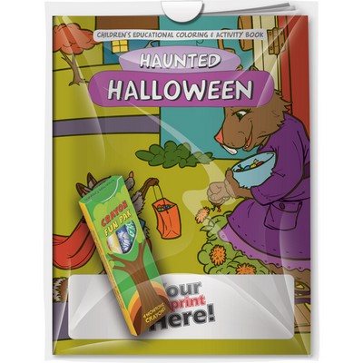 Combo Pack - CB1090 Coloring Book & 4-Pack of Crayons (Imprinted) in a Poly Bag