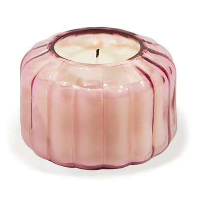 Ripple 4.5 Oz Transparent Pink Ribbed Glass - Desert Peach