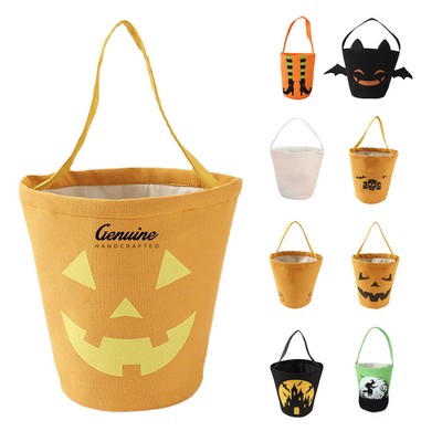 Halloween Candy Canvas Bucket