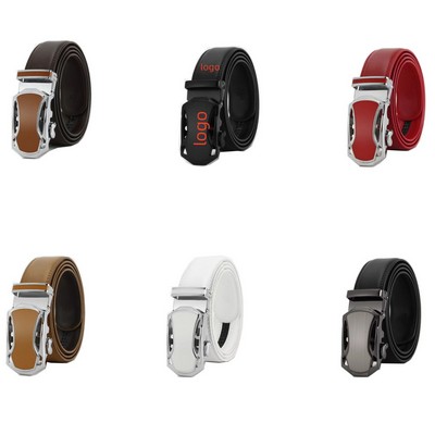 Adjustable Leather Ratchet Men Belt