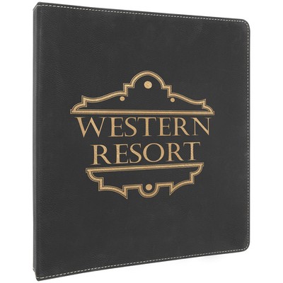 Black/Gold Leatherette 3 Ring Binder with 1" Slant D Rings
